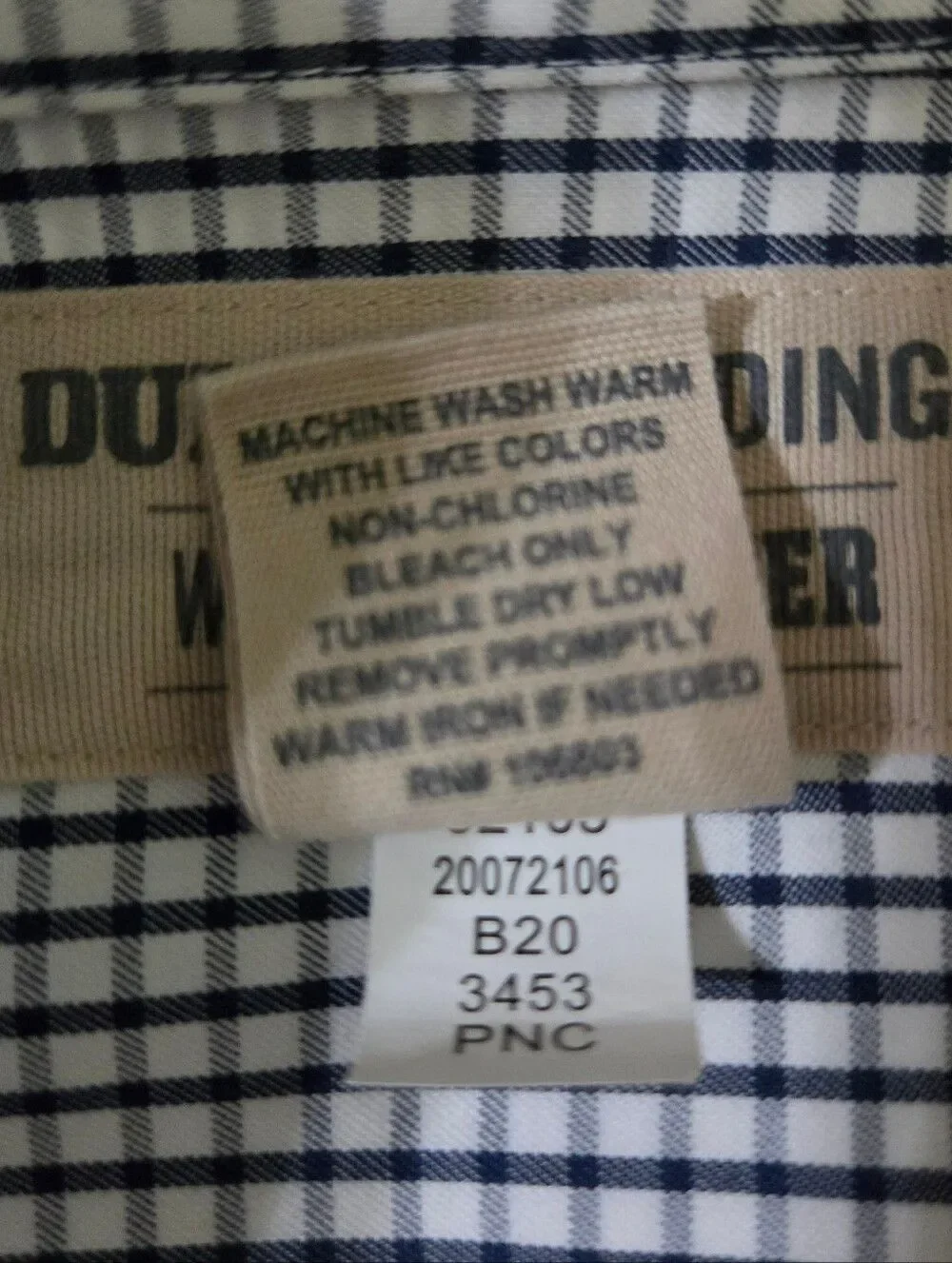 Duluth Trading Co. Men's Gray Check Wrinklefighter Relaxed Fit Long Sleeve Shirt